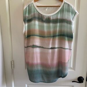 Anthropologie Tuscany Boatneck Tunic short sleeve top Sz L